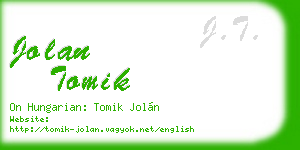 jolan tomik business card