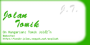 jolan tomik business card